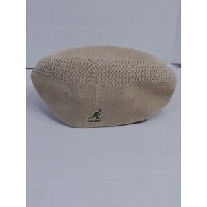 Kangol Tropic Ventair 504 Hat Cap Sz  M Beige KHAKI  GREEN LOGO